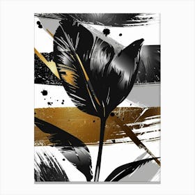 Black And Gold Tulip Canvas Print