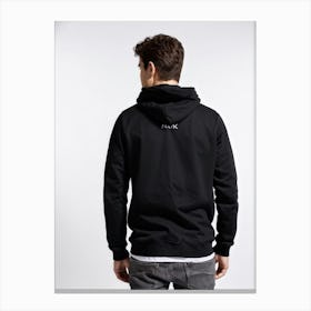 Back View Of Man Wearing Hoodie Canvas Print