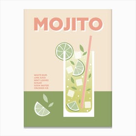 Mojito Cocktail Colourful Green Kitchen Wall Poster Canvas Print
