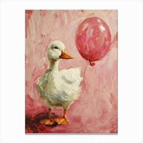 Cute Duck 2 With Balloon Canvas Print