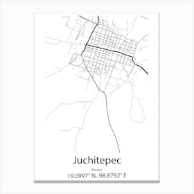 Juchitepec,Mexico Minimalist Map Canvas Print