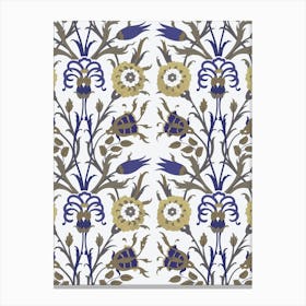 Turkish Tile — Iznik Turkish pattern, floral decor Canvas Print