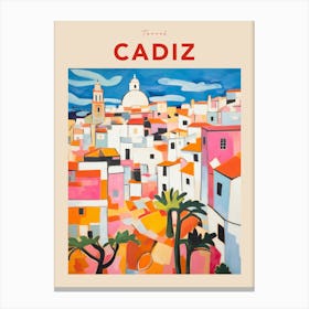 Cadiz Spain 4 Fauvist Travel Poster Canvas Print