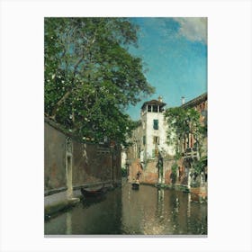 Canal In Venice, Martin Rico Y Ortega Canvas Print
