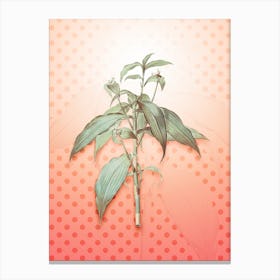 Commelina Zanonia Vintage Botanical in Peach Fuzz Polka Dot Pattern n.0108 Canvas Print