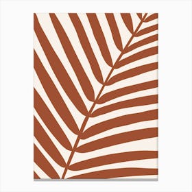 Palm Leaf Terracotta Canvas Print