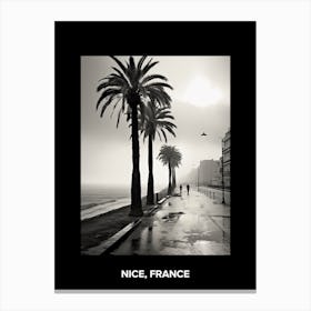 Poster Of Nice, France, Mediterranean Black And White Photography Analogue 6 Canvas Print