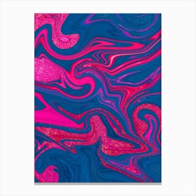 Marble Glitter Pink Teal Canvas Print