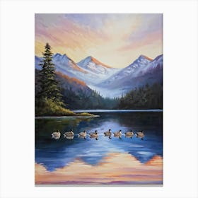 Geese On The Lake Canvas Print