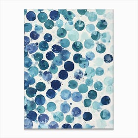 Blue Polka Dots Canvas Print