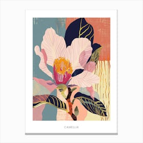 Colourful Flower Illustration Poster Camellia 1 Canvas Print