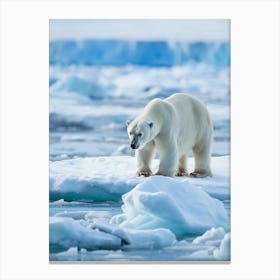 Polar Bear On Ice Canvas Print