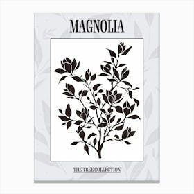 Magnolia Tree Simple Geometric Nature Stencil 3 Poster Canvas Print