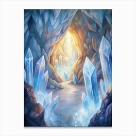 A Glowing Image Of Crystals Forming In Deep Caves Canvas Print