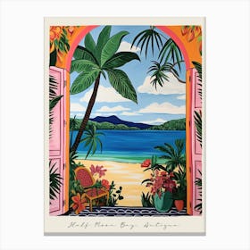 Poster Of Half Moon Bay, Antigua, Matisse And Rousseau Style 2 Canvas Print