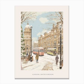 Vintage Winter Poster Glasgow United Kingdom 1 Canvas Print