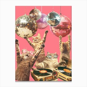 Disco Cats Canvas Print