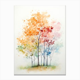 Watercolor Autumn Trees Canvas Print