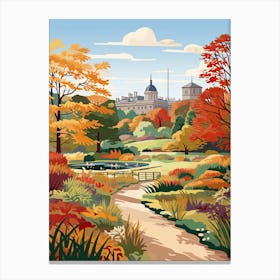 Royal Botanic Garden Edinburgh, United Kingdom In Autumn Fall Illustration 2 Canvas Print