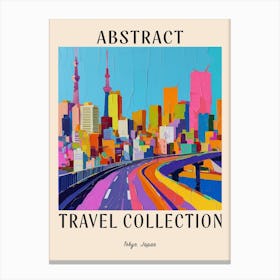 Abstract Travel Collection Poster Tokyo Japan 7 Canvas Print