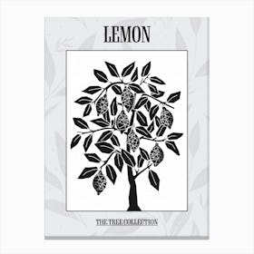 Lemon Tree Simple Geometric Nature Stencil 1 Poster Canvas Print