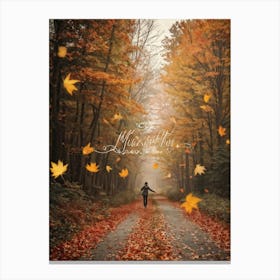 Autumn Greeting Crafted In Hand Drawn Style Rustic Typography Dancing Across The Visual Space Musi (2) Canvas Print