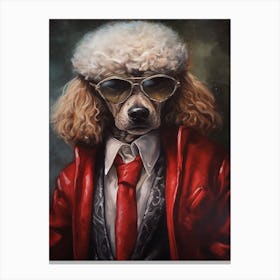 Gangster Dog Poodle 3 Canvas Print