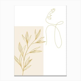 Gold Abstract Line Art Print Canvas Print