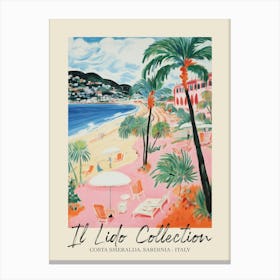 Costa Smeralda, Sardinia   Italy Il Lido Collection Beach Club Poster 5 Canvas Print