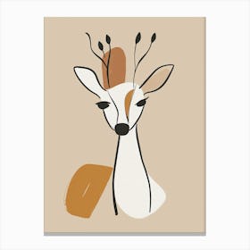 Deer - Boho, Line Art 1 Canvas Print