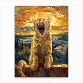 Fantastic Cat Screaming 4 Canvas Print