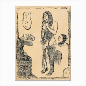 Eve, From The Suite Of Late Wood Block, Paul Gauguin Canvas Print