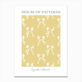 Yellow Coquette Bows 2 Pattern Poster Canvas Print