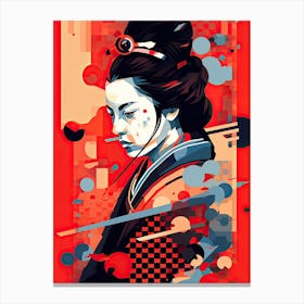 Bold Samurai Warrior Stance Canvas Print