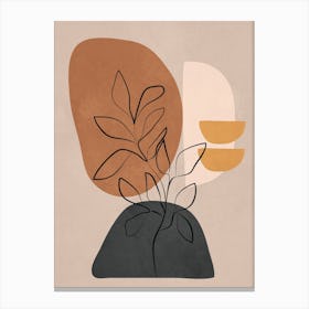 Abstract Minimal Plant 3 Canvas Print