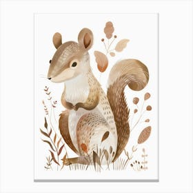 Charming Nursery Kids Animals Squirrel 3 Canvas Print