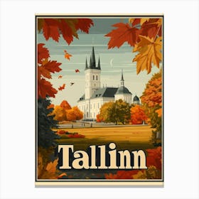 Aihrgdesign A Mid Century Modern Travel Poster For Tallinn 3 Canvas Print