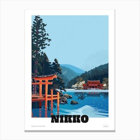 Nikko Japan 2 Colourful Travel Poster Canvas Print