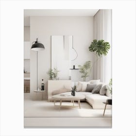 White Living Room Canvas Print