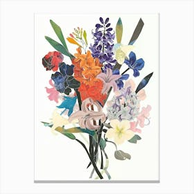 Hyacinth 1 Collage Flower Bouquet Canvas Print