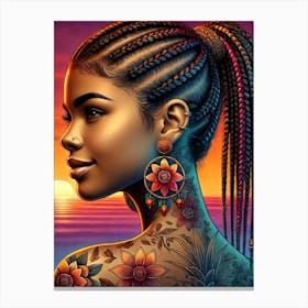 Tattooed Black Woman 1 Canvas Print