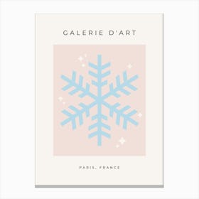 Christmas Snowflake Blue Canvas Print