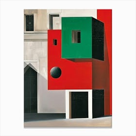 Red And Green Building Canvas Print