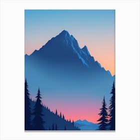 Misty Mountains Vertical Composition In Blue Tone 119 Canvas Print