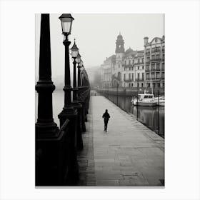Santander, Spain, Black And White Analogue Photography 2 Canvas Print