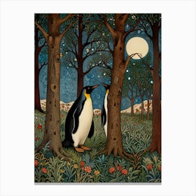 William Morris Penguins In The Woods Canvas Print