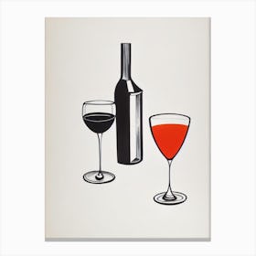 Garganega Picasso Line Drawing Cocktail Poster Canvas Print