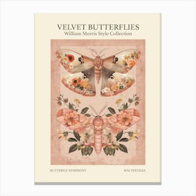 Velvet Butterflies Collection Butterfly Symphony William Morris Style 10 Canvas Print