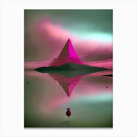 Pink Pyramid In The Water Canvas Print