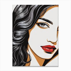 Woman Portrait Face Pop Art (62) Canvas Print